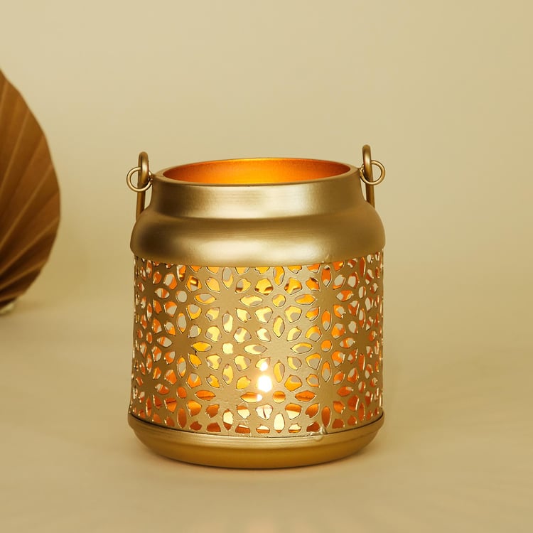 Corsica Bela Metal Cutwork Hanging Candle Holder