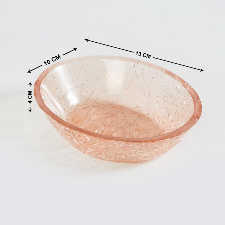 Panama Peach Textured Glass Soap Dish - 13 x 10 x 3.5 cm