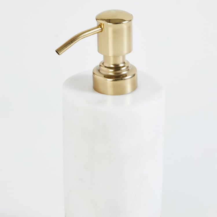 Panama Marble Colourblock Soap Dispenser, White