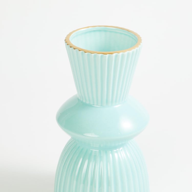 Modern Luxe Mint Blue Textured Ceramic Vase