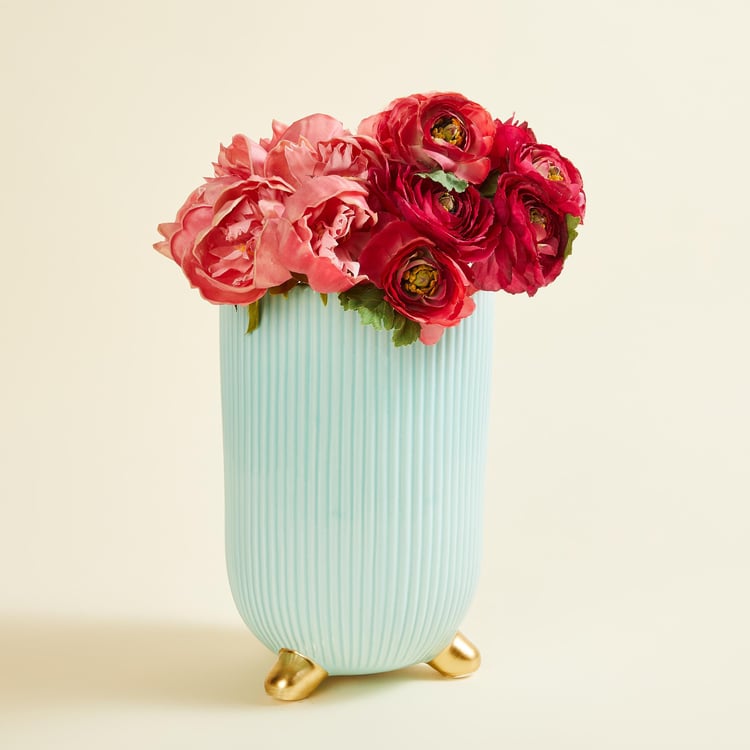 Splendid Modern Luxe Ceramic Ribbed Vase