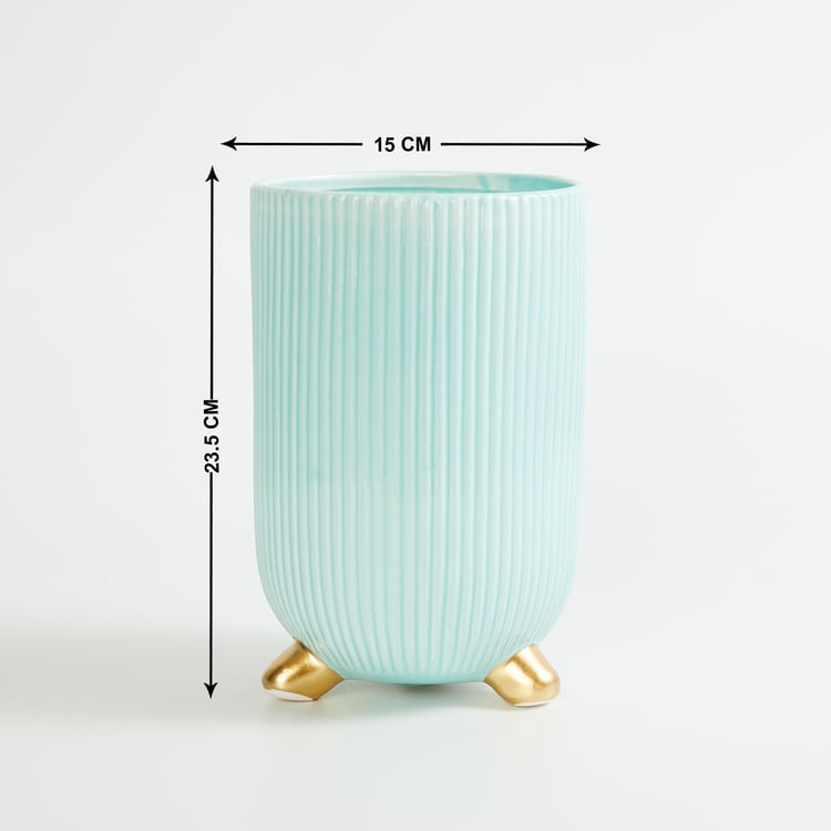 Splendid Modern Luxe Ceramic Ribbed Vase