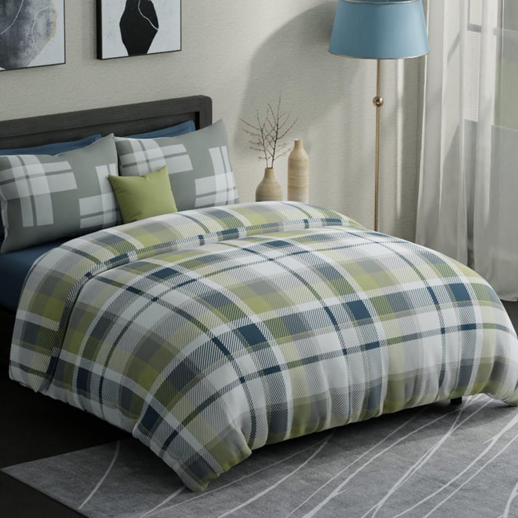 UNITED COLORS OF BENETTON Boutique Cotton 210TC Checked 3Pcs Super King Bedsheet Set