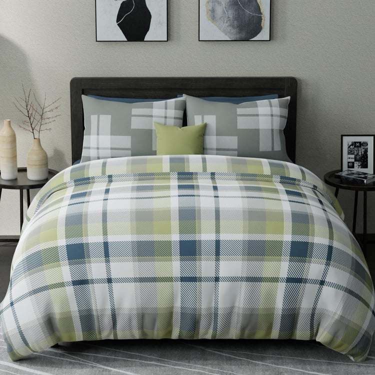 UNITED COLORS OF BENETTON Boutique Cotton 210TC Checked 3Pcs Super King Bedsheet Set