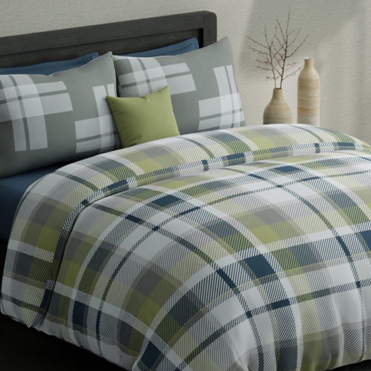 UNITED COLORS OF BENETTON Boutique Cotton 210TC Checked 3Pcs Super King Bedsheet Set