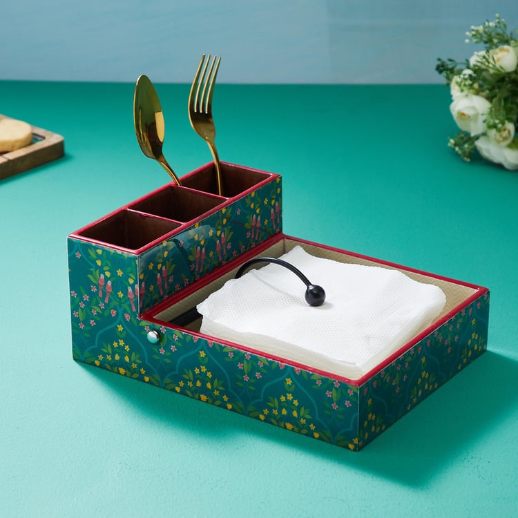 Corsica Bela Wood Napkin and Cutlery Holder