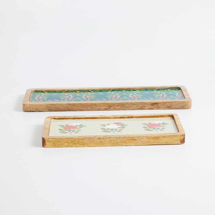 Corsica Bela Set of 2 Wood Serving Platters