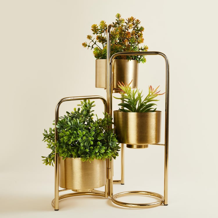 Valencia Rancher Set of 3 Metal Planters with Stand