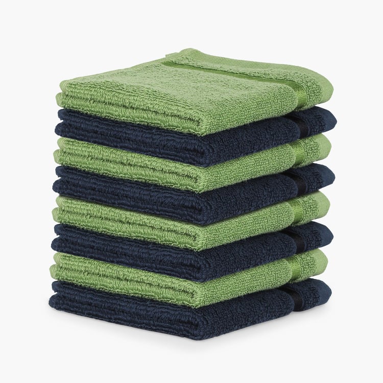 SPACES Atrium Multicolour Striped Cotton Face Towel - 30x30cm - Set of 8