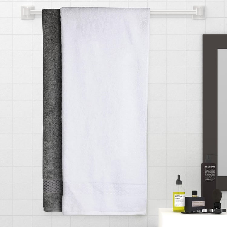 SPACES Atrium Plus Multicolour Striped Cotton Bath Towel - 75x150cm - Set of 2