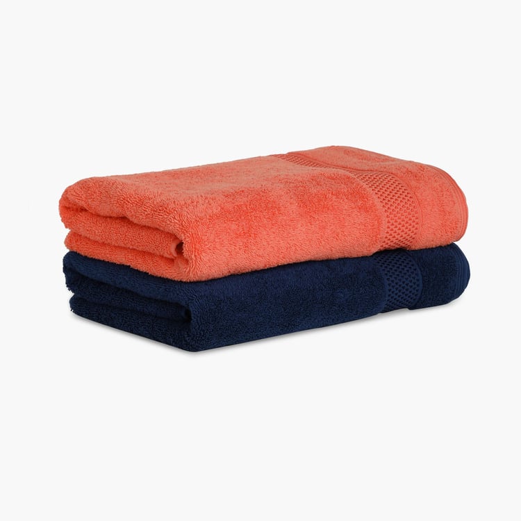 SPACES Atrium Plus Multicolour Solid Cotton Soft Bath Towel - 70x150cm - Set of 2