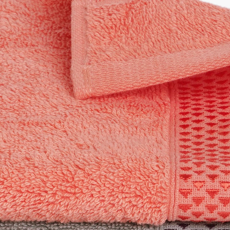 SPACES Atrium Plus Multicolour Textured Cotton Hand Towel - 40x60 cm - Set of 4