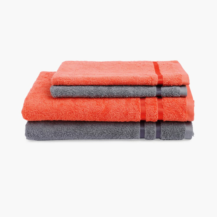 SPACES Atrium Multicolour Textured Cotton Towel Set - 4Pcs