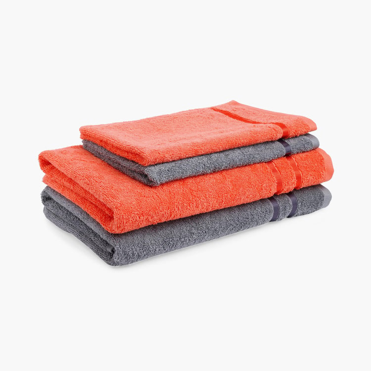 SPACES Atrium Multicolour Textured Cotton Towel Set - 4Pcs