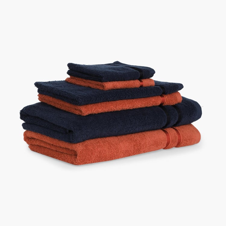 SPACES Atrium Multicolour Textured Cotton Towel Set - Set of 6