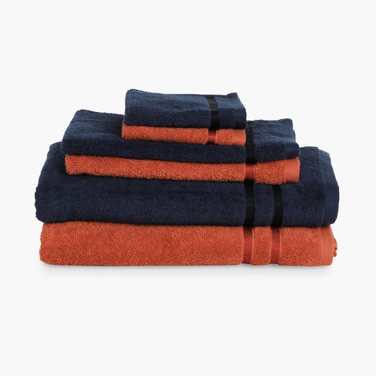 SPACES Atrium Multicolour Textured Cotton Towel Set - Set of 6