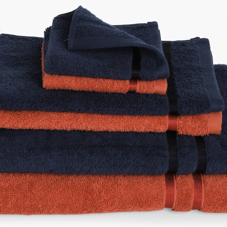 SPACES Atrium Multicolour Textured Cotton Towel Set - Set of 6