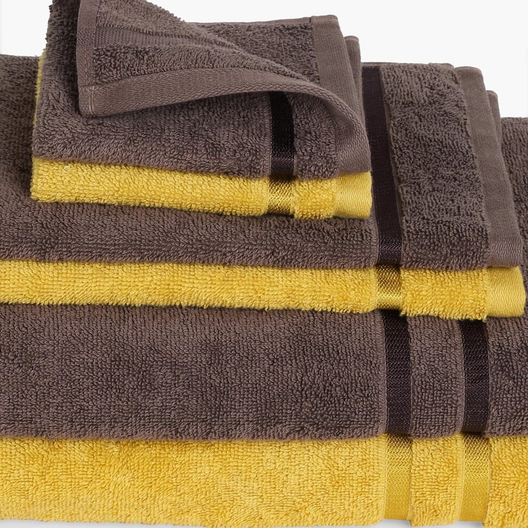 SPACES Atrium Multicolour Solid Cotton Towel Set - Set of 6