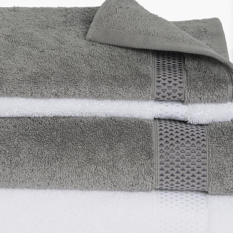 SPACES Atrium Plus Multicolour Textured Bath and Hand Cotton Towels - Set Of 4