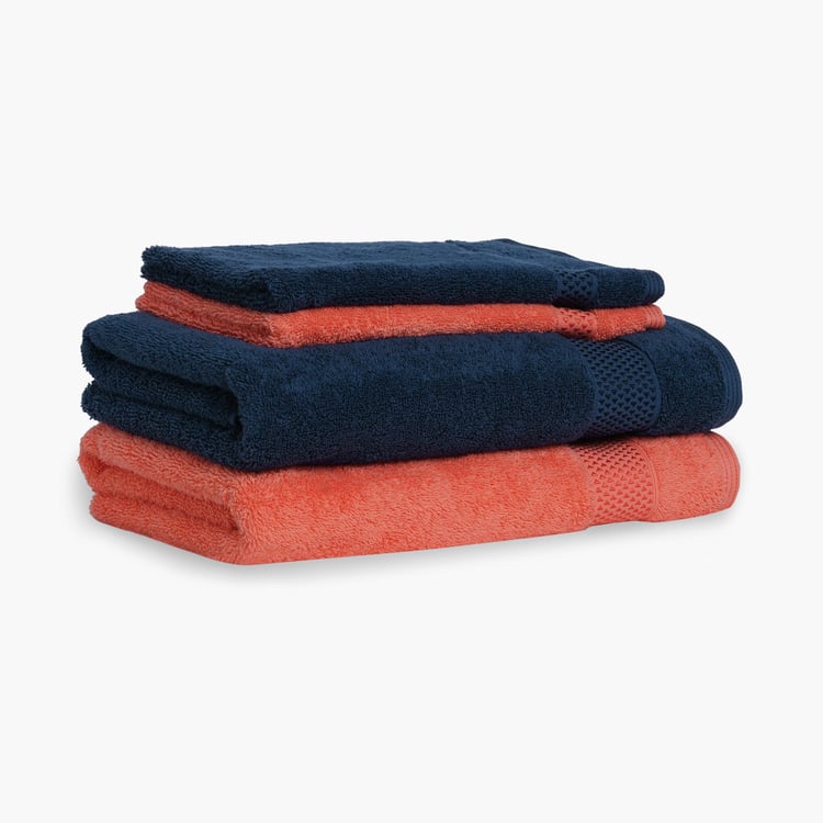 SPACES Atrium Plus Multicolour Textured Cotton Towel Set - Set of 4