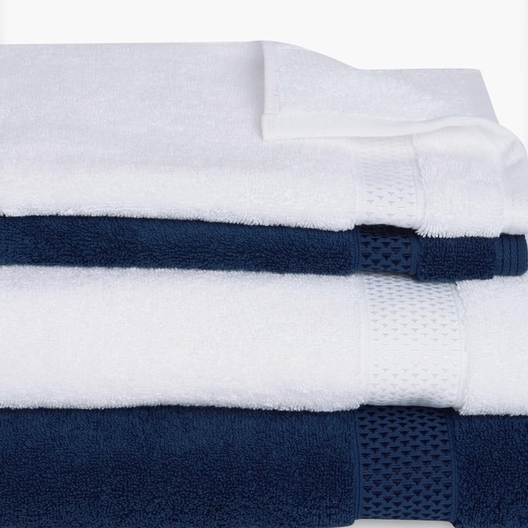 SPACES Atrium Plus Multicolour Textured Cotton Towel Set - Set of 4