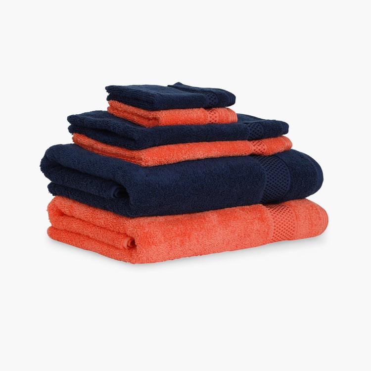 SPACES Atrium Plus Multicolour Textured Cotton Towel Set - Set of 6