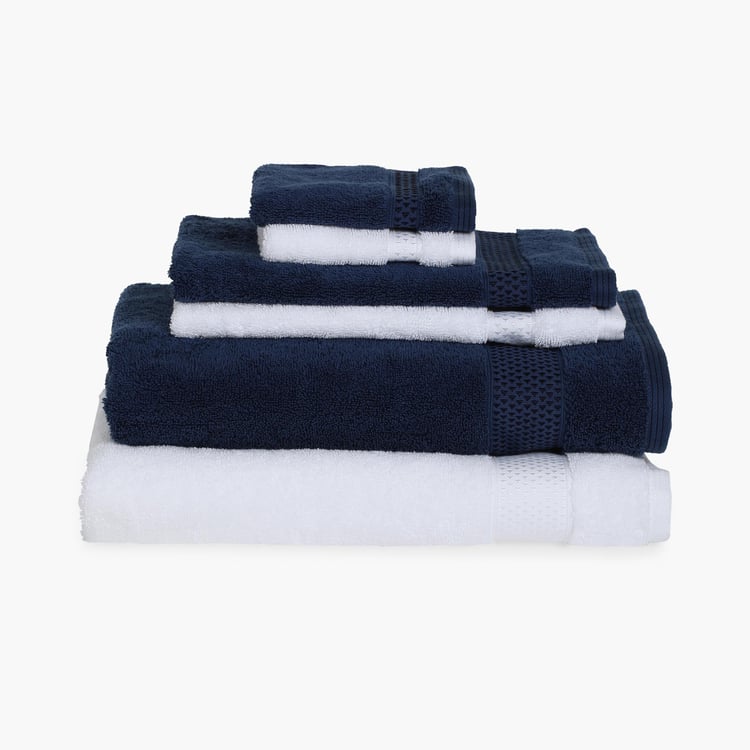 SPACES Atrium Plus Multicolour Textured Cotton Towel Set - Set of 6