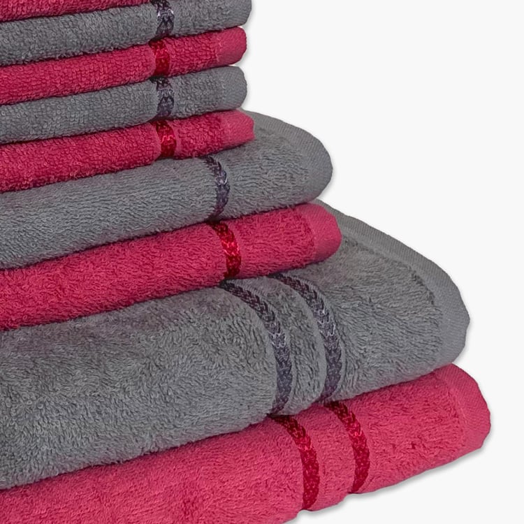 SPACES Seasons Multicolour Textured Cotton Towel Set - Set of 10