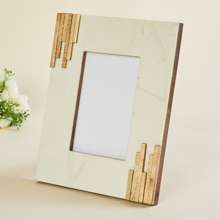 Eternity White Rectangular Wooden Photo Frame - 10 x 15 cm