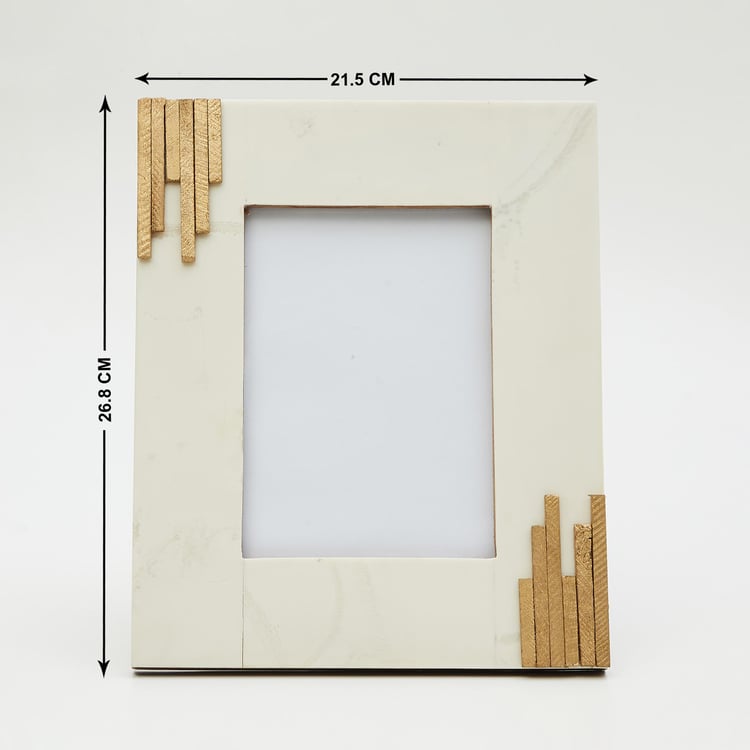Eternity Off-White Textured Square Wooden Photo Frame - 13x18 cm