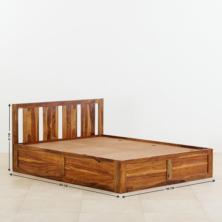 Helios Pico King Bed with Box Storage - Brown