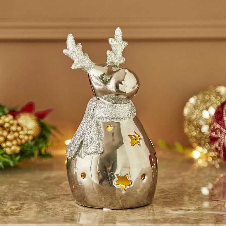 Carols Ceramic Reindeer Snowman Table Accent