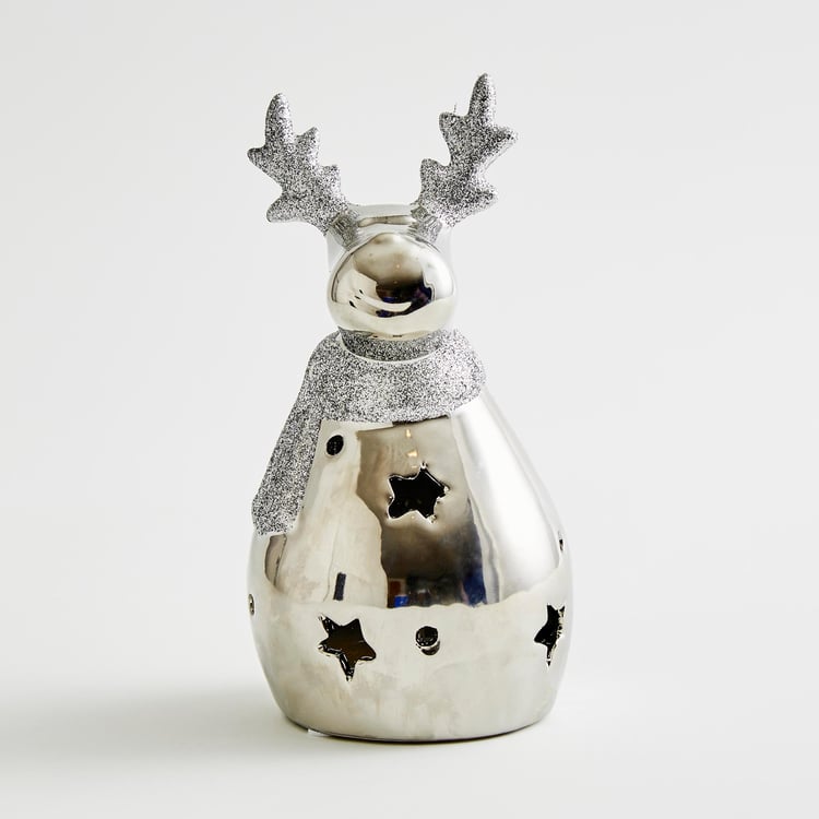 Carols Ceramic Reindeer Snowman Table Accent