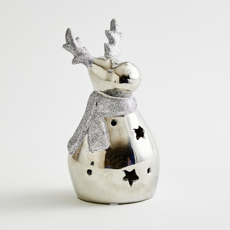 Carols Ceramic Reindeer Snowman Table Accent