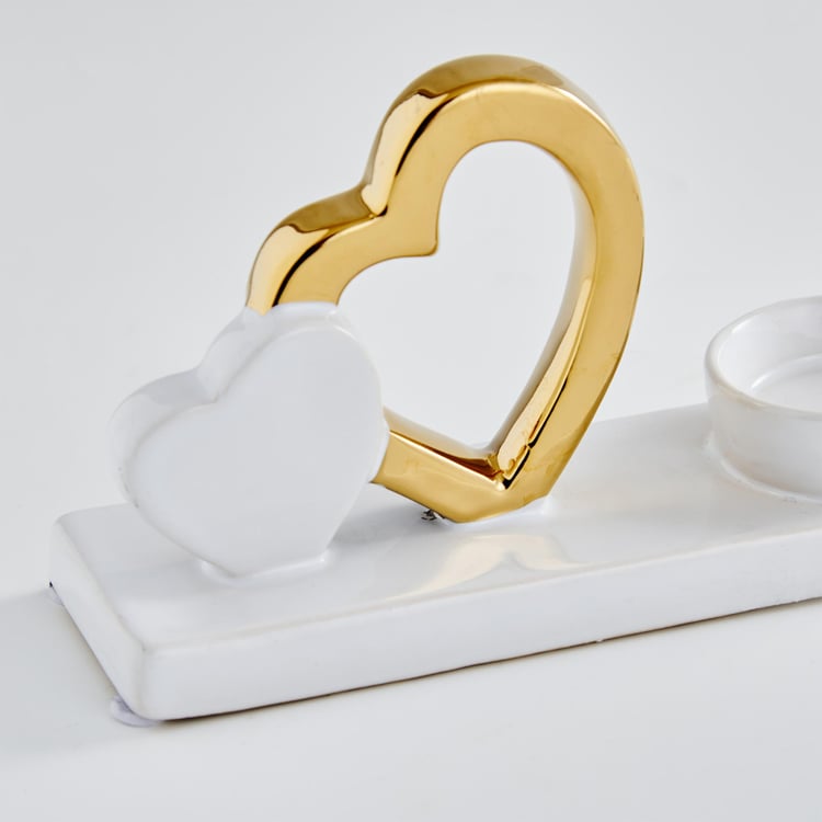 Love Forever Ceramic Heart T-Light Holders