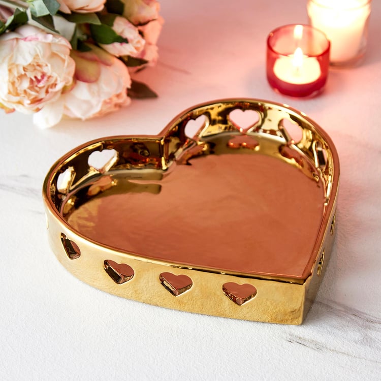 Love Forever Ceramic Heart Decorative Platter