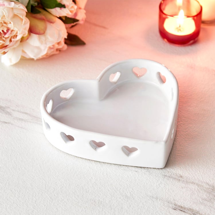 Love Forever Ceramic Heart Decorative Platter