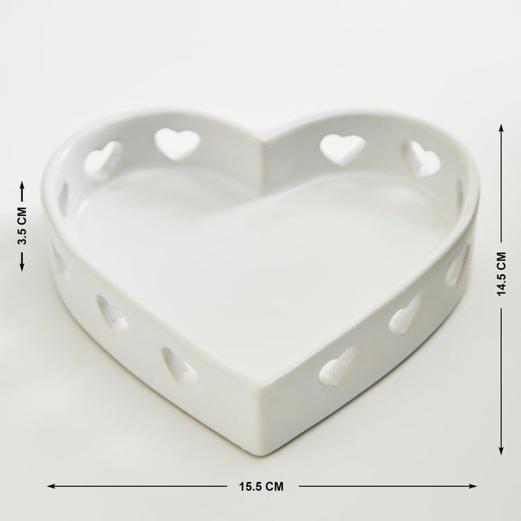 Love Forever Ceramic Heart Decorative Platter