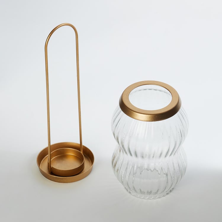 Modern Glass and Metal Lantern