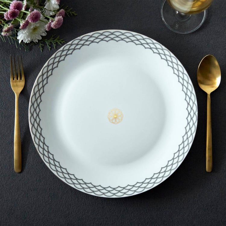 Andrey Bone China Printed Dinner Plate - 27.5cm