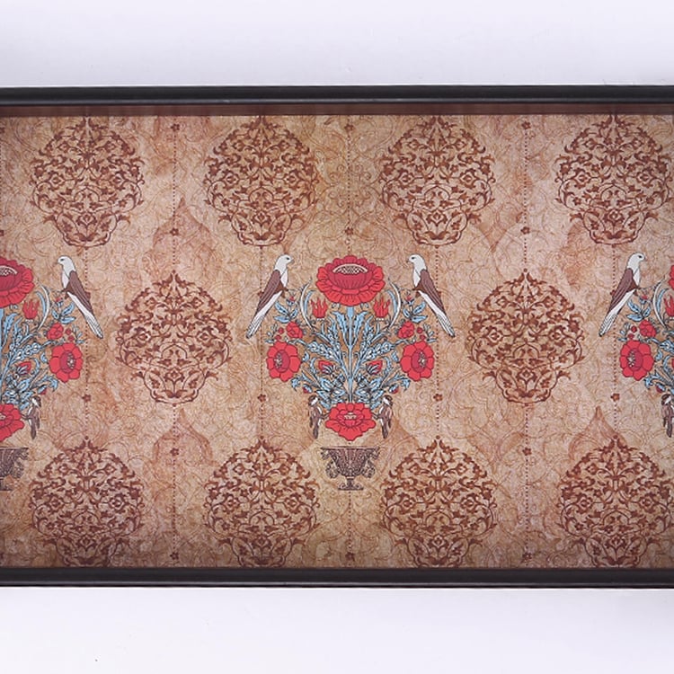WONDERCHEF Casablanca Multicolour Traditional Motif Wooden Serving Tray - 20x36cm