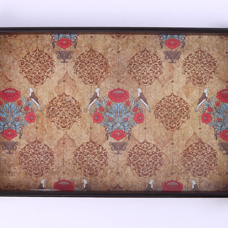 WONDERCHEF Casablanca Multicolour Traditional Motif Printed Wooden Serving Tray - 25x41cm