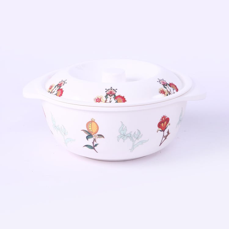 WONDERCHEF Venice Multicolour Floral Printed Melamine Serving Casserole With Lid - Set Of 2