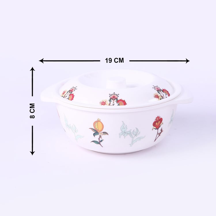 WONDERCHEF Venice Multicolour Floral Printed Melamine Serving Casserole With Lid - Set Of 2