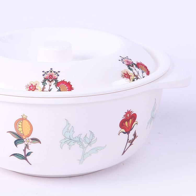 WONDERCHEF Venice Multicolour Floral Printed Melamine Serving Casserole With Lid - Set Of 2