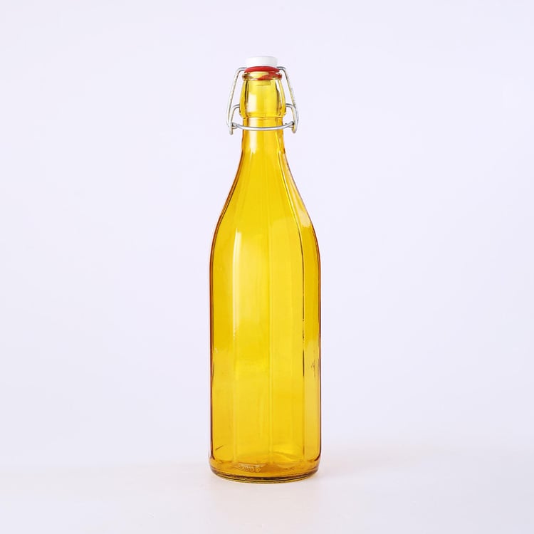 WONDERCHEF Bormioli Yellow Transparent Glass Bottle - 1L