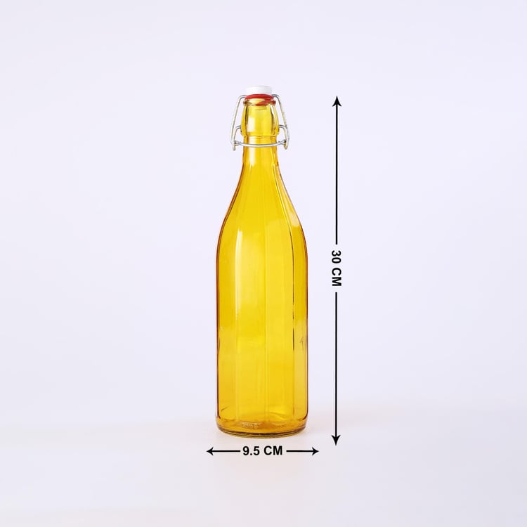 WONDERCHEF Bormioli Yellow Transparent Glass Bottle - 1L