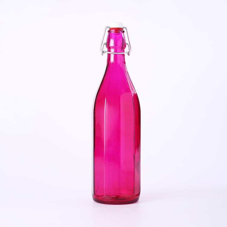 WONDERCHEF Bormioli Magenta Transparent Glass Bottle - 1L