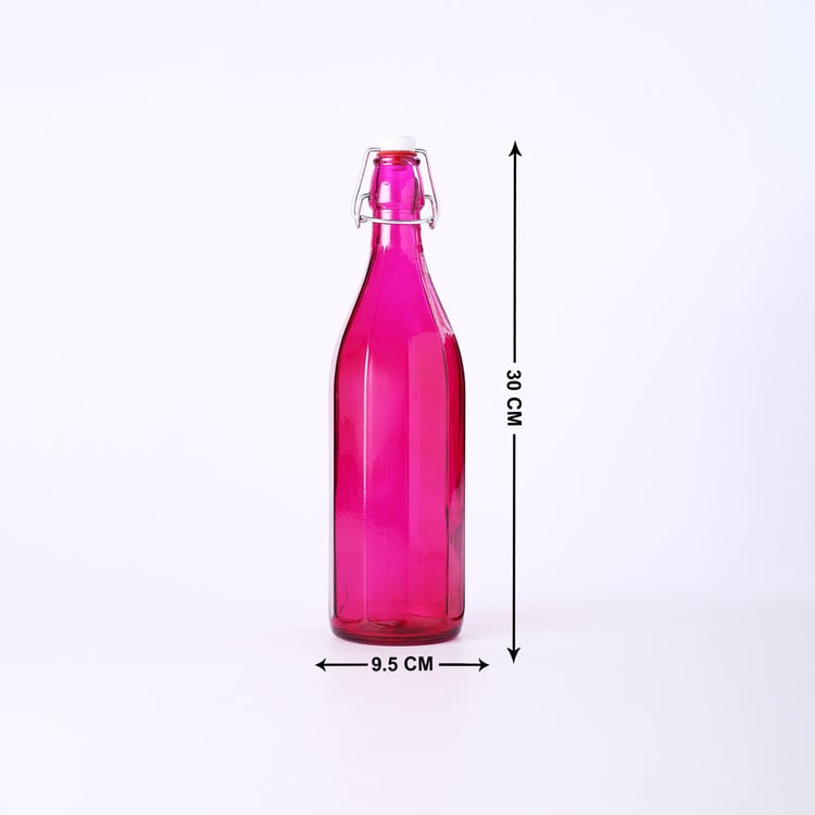 WONDERCHEF Bormioli Magenta Transparent Glass Bottle - 1L