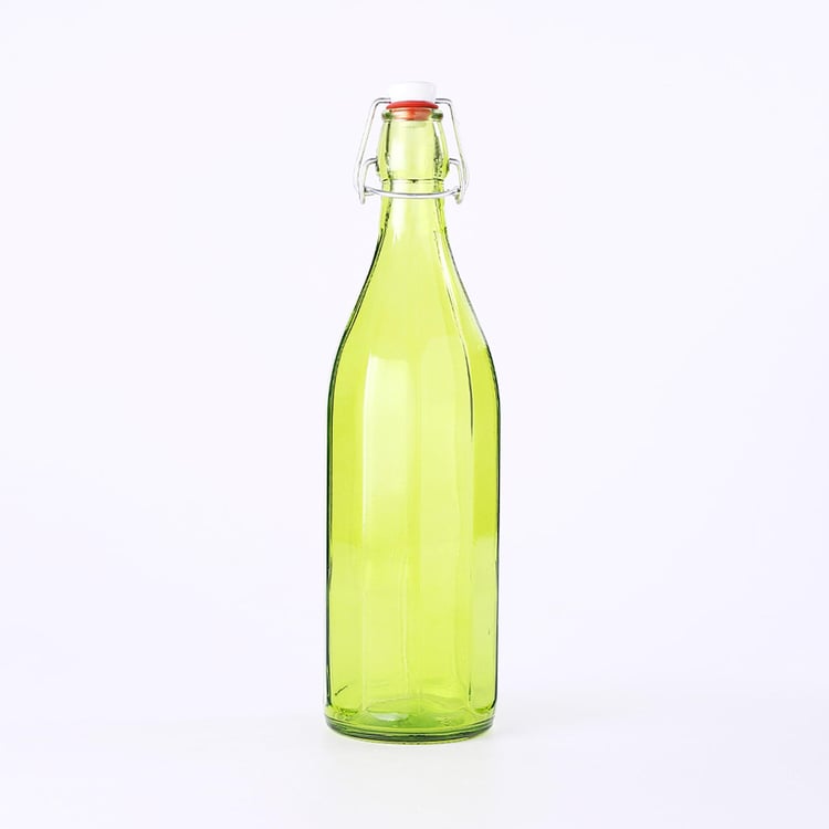 WONDERCHEF Bormioli Green Transparent Glass Bottle - 1L